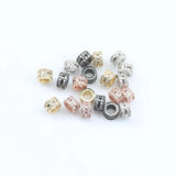 CZ Cylinder Beads for Jewelry Making DIY Copper Spacer Beads 3pcs/lot
