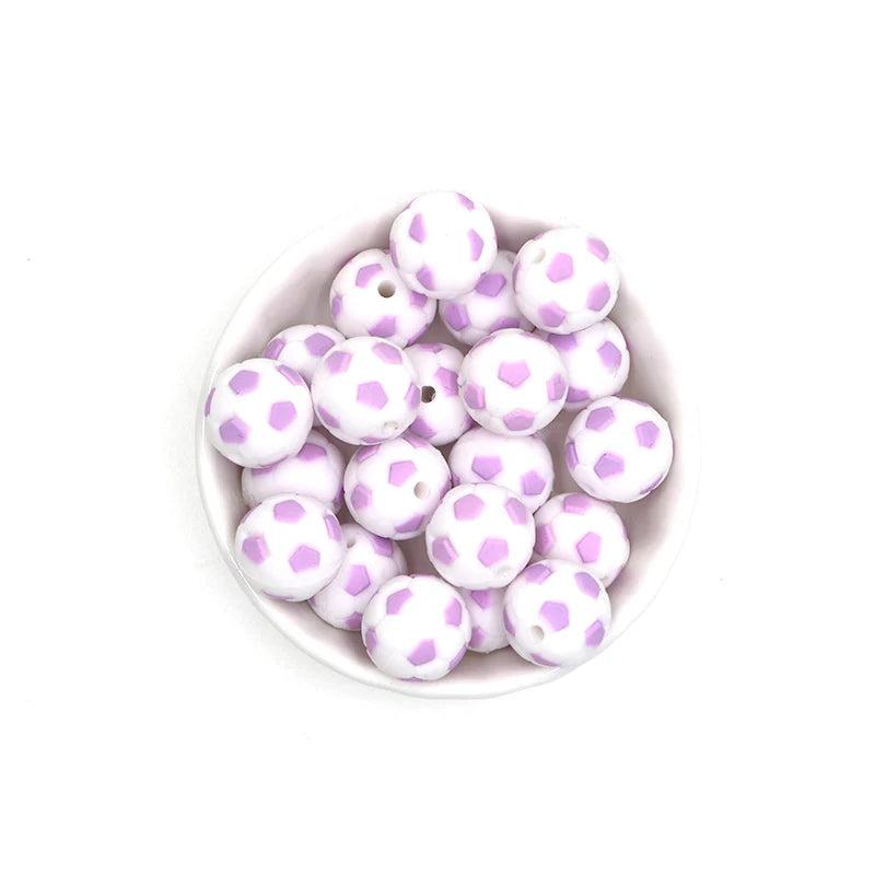Kovict 10pcs 15mm Silicone Football Teether Beads Baby Teething Bracelet