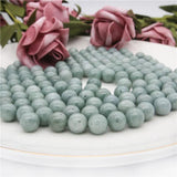 5pcs Burmese Jade Half Drilled Beads 6/8/10mm Natural Stone for Jewelry Making