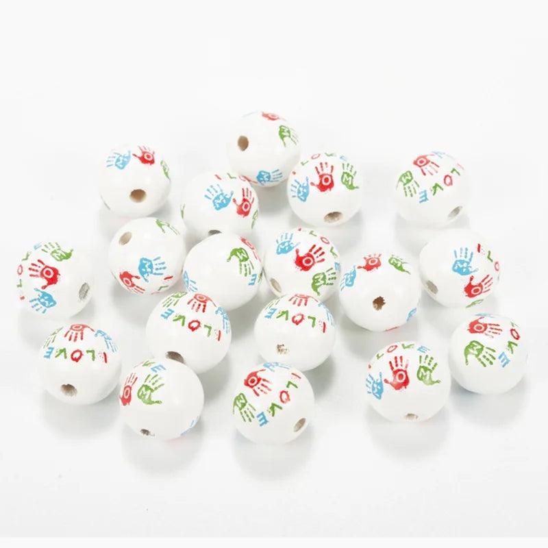 20mm 20pcs/Pack Wooden Beads DIY Home Decoration Craft Children's Toys Bracelet