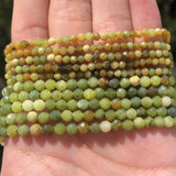 Faceted Flower Jades Stone Spacer Beads for Jewelry Making DIY 15''