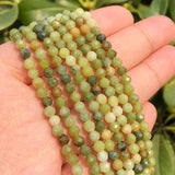 Faceted Flower Jades Stone Spacer Beads for Jewelry Making DIY 15''