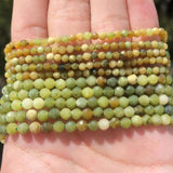 Faceted Flower Jades Stone Spacer Beads for Jewelry Making DIY 15''