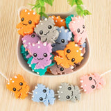 10Pcs Dinosaur Hat Leaf Baby Silicone Beads For Jewelry Making