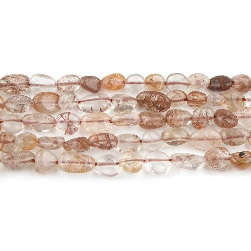 Copper Titanium Rutilated Quartzs Stone Beads for Jewellery Making Necklace