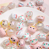 5pcs Colorful Shell Print Beads Diy Necklace Material