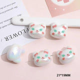 5pcs Colorful Shell Print Beads Diy Necklace Material