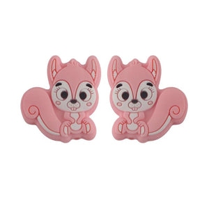 10pcs Mini Squirrel Silicone Beads for DIY Jewelry Making