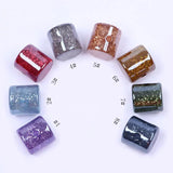 14mm Middle Hole Barrel Bling Beads Glitter Cylinder 20pcs