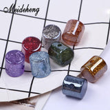 14mm Middle Hole Barrel Bling Beads Glitter Cylinder 20pcs