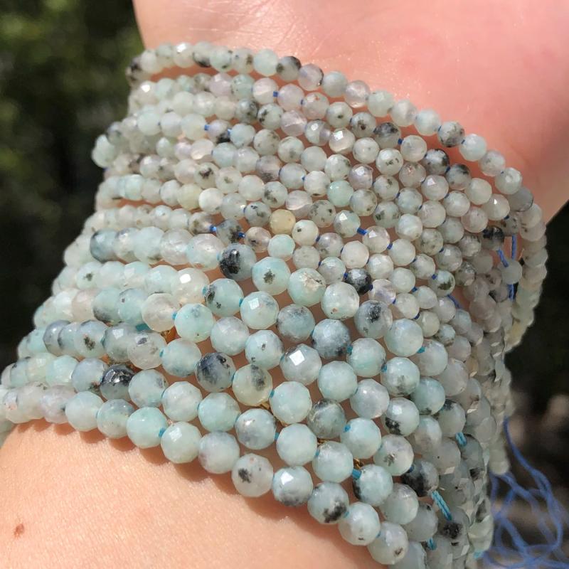 Aquamarines Faceted Tiny Loose DIY Beads 15inch