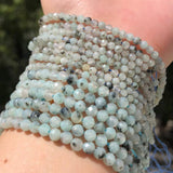 Aquamarines Faceted Tiny Loose DIY Beads 15inch