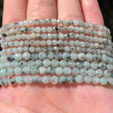 Aquamarines Faceted Tiny Loose DIY Beads 15inch