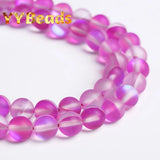 Fuchsia Crystal Moonstone Glitter Beads 6-12mm Loose Charm Beads