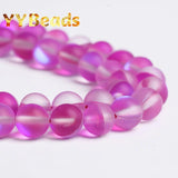 Fuchsia Crystal Moonstone Glitter Beads 6-12mm Loose Charm Beads