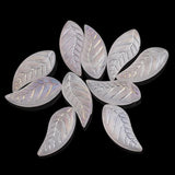 50Pcs Glass Petal Beads - Crystal Leaf Pendant Rainbow Wing Shape