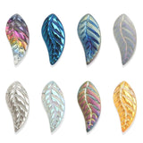50Pcs Glass Petal Beads - Crystal Leaf Pendant Rainbow Wing Shape