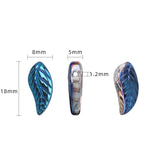 50Pcs Glass Petal Beads - Crystal Leaf Pendant Rainbow Wing Shape