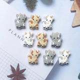 Chenkai 10pcs Goat Shaped Silicone Beads BPA Teething Dummy Necklace Toy Gift