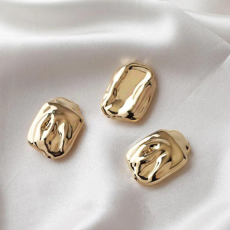 10PCS Irregular Resin Earrings Charms Metallic Texture for Jewelry Making DIY