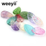 11x18mm Retro Leaf Lampwork Beads for Jewelry Making - Gradient Glass Beads