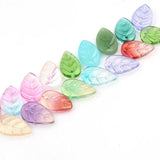 11x18mm Retro Leaf Lampwork Beads for Jewelry Making - Gradient Glass Beads