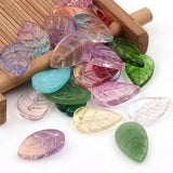11x18mm Retro Leaf Lampwork Beads for Jewelry Making - Gradient Glass Beads