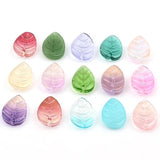 11x18mm Retro Leaf Lampwork Beads for Jewelry Making - Gradient Glass Beads