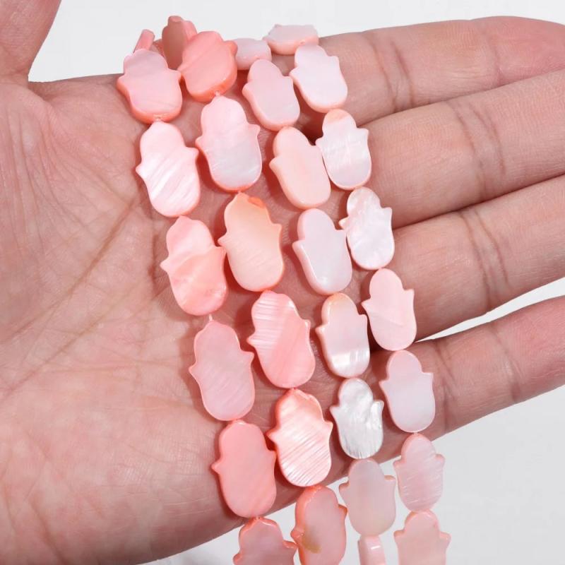 Fatima Smooth Palm Shape Shell Beads Natural Mother of Pearl Beads