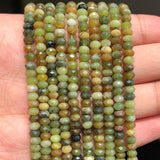 Green Canada Jade Faceted Rondelle Beads 15''