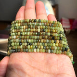 Green Canada Jade Faceted Rondelle Beads 15''