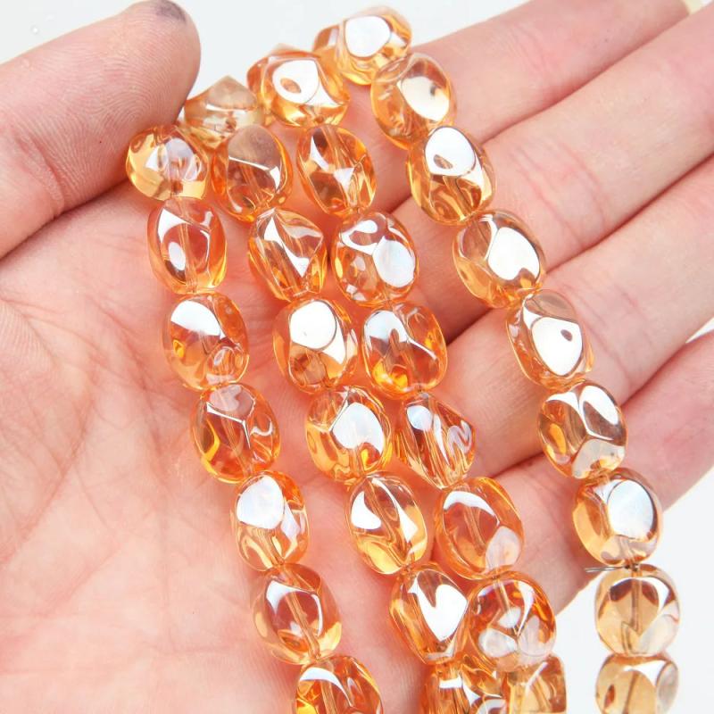 50PCS Irregular Glass Beads Charms for Jewelry Making DIY