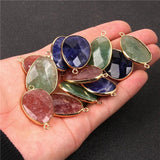Faceted Oval Agate Stone Pendant Charms for DIY Necklaces