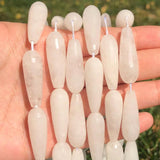 10x30mm Faceted Colorful Chalcedony Jades Water Drop Beads