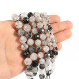 Natural Faceted Rutilated Quartz Gem Stone Beads 7.5inch