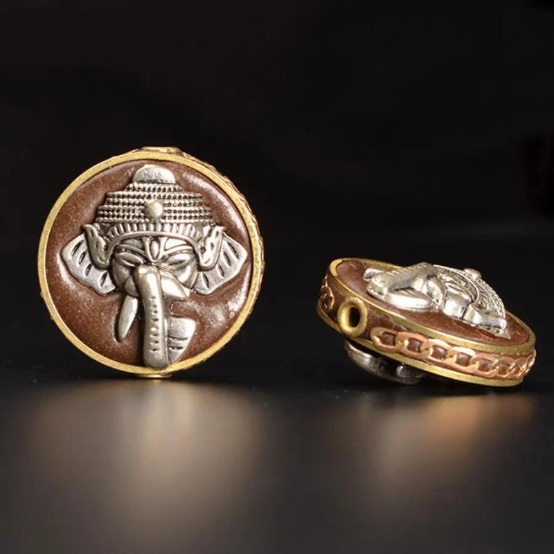2 PCS 29mm Nepal Copper Elephant Beads 2.3mm DIY Jewelry Making