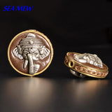 2 PCS 29mm Nepal Copper Elephant Beads 2.3mm DIY Jewelry Making