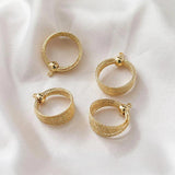 4pcs 14k Plated Charms Round Circle Pendant DIY Earrings Accessories