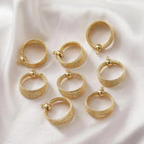 4pcs 14k Plated Charms Round Circle Pendant DIY Earrings Accessories