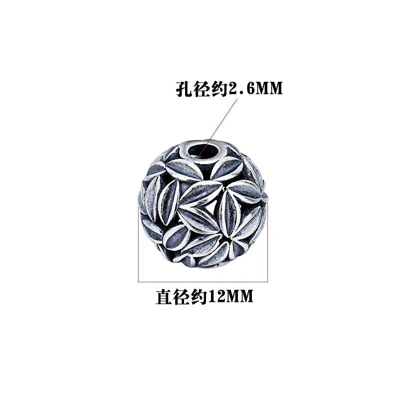 925 Silver Thai Silver Hollow Leaf Beads DIY Jewelry Material