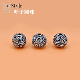 925 Silver Thai Silver Hollow Leaf Beads DIY Jewelry Material
