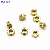 100 PCS 7*3mm Raw Brass Spacer Beads 3mm Hole Flat Beads