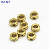 100 PCS 7*3mm Raw Brass Spacer Beads 3mm Hole Flat Beads