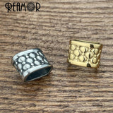 3pcs Stainless Steel Weave Texture Beads 12x6mm Square Hole