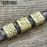 3pcs Stainless Steel Weave Texture Beads 12x6mm Square Hole