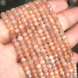 4x3mm Faceted Sunstone Beads Flat Rondelle Loose Beads for Jewelry Making