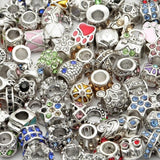 20pcs Mixed Enamel Rhinestone Beads European Big Hole Crystal Beads