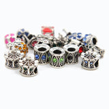 20pcs Mixed Enamel Rhinestone Beads European Big Hole Crystal Beads