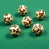 20Pcs Brown Leopard Wood Beads 16mm Round Spacer Beads for DIY Jewelry Making