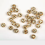 20Pcs Brown Leopard Wood Beads 16mm Round Spacer Beads for DIY Jewelry Making